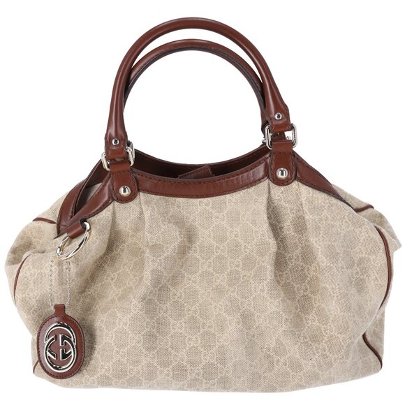 GUCCI GG Canvas Sukey Tote Interlocking G Sand Jacquard Multi - Picture 1 of 9